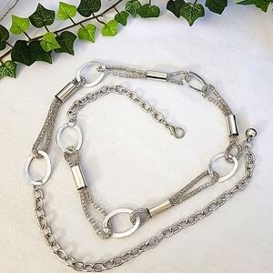 Silver Mesh Loop Adjustable Chain Belt